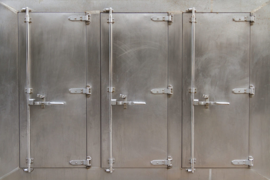 a large freezer for industrial or commercial kitchens